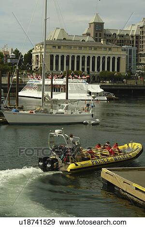 Stock Photo -  Victoria, British Columbia, Canada, Vancouver Island, Inner Harbour, waterfront, Prince of Wales, whale watching tours. Fotosearch