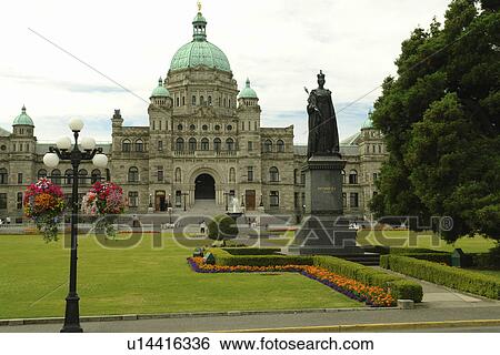 Victoria, British Columbia, Canada, Vancouver Island, Inner Harbour, Parliament Buildings, Queen Victoria Statue View Large Photo Image Stock Photograph - Victoria, British Columbia, Canada, Vancouver Island, Inner Harbour, Parliament Buildings, Queen Victoria Statue. Fotosearch