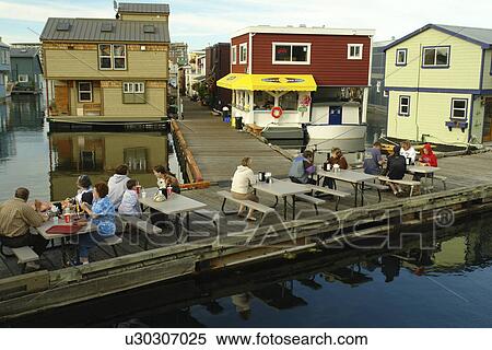 Stock Photography -  Victoria, British Columbia, Canada, Vancouver Island, Inner Harbour, Fisherman's Wharf. Fotosearch