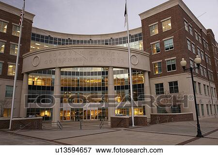 Stock Photo -  Winston-Salem, NC, North Carolina, Downtown, Forsyth County Government Center. Fotosearch