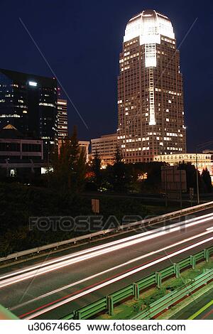 Winston-Salem, NC, North Carolina, Downtown, Skyline, evening, expressway View Large Photo Image Stock Photography - Winston-Salem, NC, North Carolina, Downtown, Skyline, evening, expressway. Fotosearch