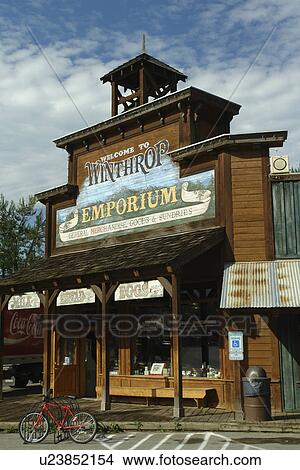 Winthrop, WA, Washington, Main Street, Old West Town View Large Photo Image Picture - Winthrop, WA, Washington, Main Street, Old West Town. Fotosearch