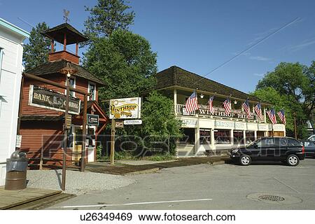 Winthrop, WA, Washington, Main Street, Old West Town View Large Photo Image Stock Photo - Winthrop, WA, Washington, Main Street, Old West Town. Fotosearch