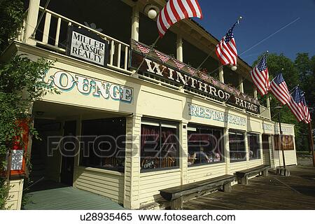 Winthrop, WA, Washington, Main Street, Old West Town View Large Photo Image Stock Photography - Winthrop, WA, Washington, Main Street, Old West Town. Fotosearch