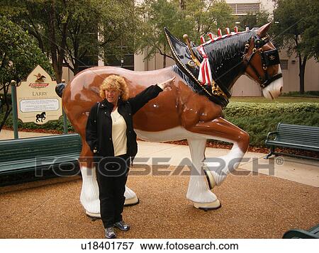 Stock Photo -  Anhauser Busch Brewery, Clysdale Statue, woman, St. Augustine, Florida, FL, FLA. Fotosearch