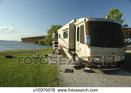 Ashland, WI, Wisconsin, Lake Superior, campground, motor coach, RV View Large Photo Image Stock Photo - Ashland, WI, Wisconsin, Lake Superior, campground, motor coach, RV. Fotosearch