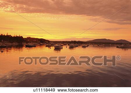 Bernard/Bass Harbor, ME, Maine, fishing harbor, sunset View Large Photo Image Stock Photo - Bernard/Bass Harbor, ME, Maine, fishing harbor, sunset. Fotosearch