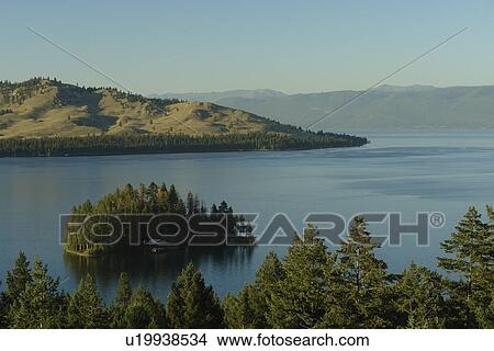 Picture -  Big Arm, MT, Montana, Flathead Indian Reservation, Mission Valley, Flathead Lake. Fotosearch