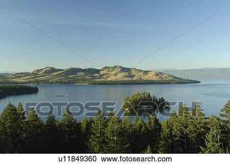 Stock Image -  Big Arm, MT, Montana, Flathead Indian Reservation, Mission Valley, Flathead Lake. Fotosearch
