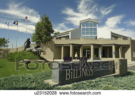 Stock Photo -  Billings, MT, Montana, It's Billings, Chamber of Commerce, Convention and Visitor Bureau, Cattle Drive Monument. Fotosearch