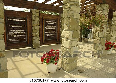 Stock Photo -  Billings, MT, Montana, ZooMontana, entrance. Fotosearch