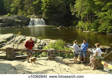 Stock Photography -  Blue Ridge Parkway, Boone, NC, North Carolina, Blue Ridge Mountains, Appalachian Mts Linnville Falls. Fotosearch