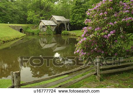 Blue Ridge Parkway, VA, Virginia, Blue Ridge Mountains, Appalachian Mts Mabry Mill View Large Photo Image Picture - Blue Ridge Parkway, VA, Virginia, Blue Ridge Mountains, Appalachian Mts Mabry Mill. Fotosearch