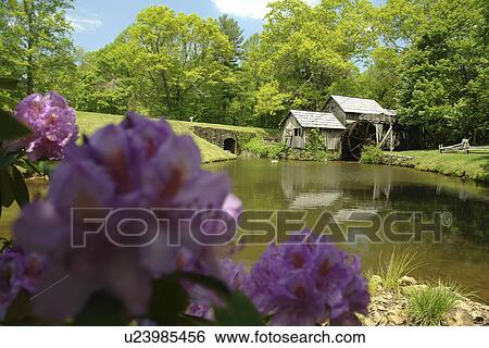 Blue Ridge Parkway, VA, Virginia, Blue Ridge Mountains, Appalachian Mts Mabry Mill View Large Photo Image Stock Photograph - Blue Ridge Parkway, VA, Virginia, Blue Ridge Mountains, Appalachian Mts Mabry Mill. Fotosearch