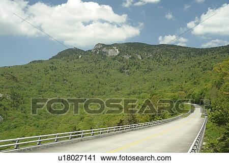 Stock Image -  Boone, Blue Ridge Parkway, NC, North Carolina, Blue Ridge Mountains, Appalachian Mts Linn Cove Viaduct . Fotosearch
