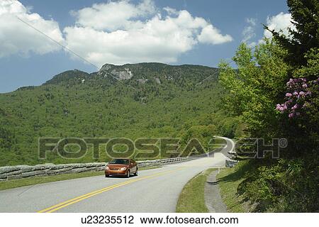 Stock Image -  Boone, Blue Ridge Parkway, NC, North Carolina, Blue Ridge Mountains, Appalachian Mts Linn Cove Viaduct . Fotosearch