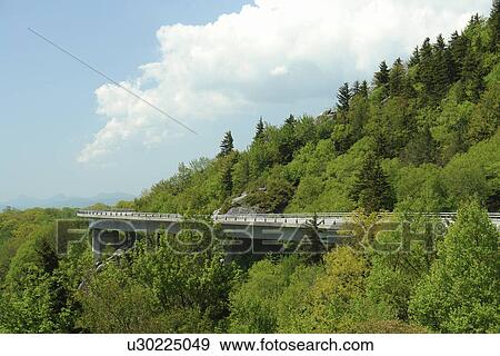 Stock Photo -  Boone, Blue Ridge Parkway, NC, North Carolina, Blue Ridge Mountains, Appalachian Mts Linn Cove Viaduct . Fotosearch