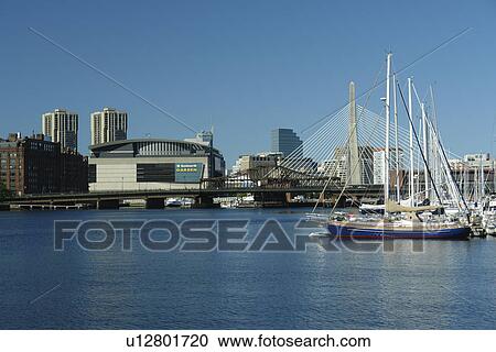 Boston, MA, Massachusetts, Downtown, Charles River Bridge, cable-stayed bridge, The Big Dig, TD Banknorth Garden, Fleet Center View Large Photo Image Stock Image - Boston, MA, Massachusetts, Downtown, Charles River Bridge, cable-stayed bridge, The Big Dig, TD Banknorth Garden, Fleet Center. Fotosearch