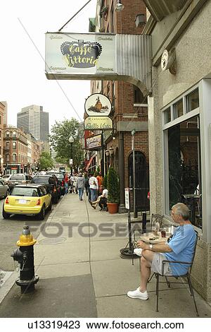 Stock Image -  Boston, MA, Massachusetts, Downtown, Italian District. Fotosearch