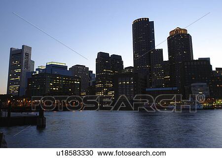 Boston, MA, Massachusetts, Downtown Skyline, evening View Large Photo Image Stock Image - Boston, MA, Massachusetts, Downtown Skyline, evening. Fotosearch