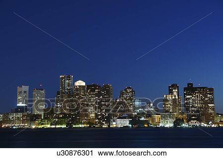 Boston, MA, Massachusetts, Downtown Skyline, evening View Large Photo Image Stock Image - Boston, MA, Massachusetts, Downtown Skyline, evening. Fotosearch