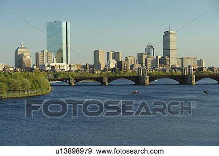 Stock Photo -  Boston, MA, Massachusetts, Downtown Skyline. Fotosearch