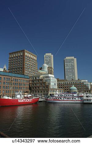 Stock Photo -  Boston, MA, Massachusetts, Downtown Skyline. Fotosearch