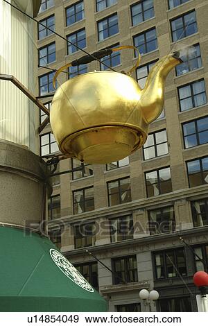 Boston, MA, Massachusetts, Downtown, Starbucks Coffee Shop, giant tea kettle View Large Photo Image Stock Photo - Boston, MA, Massachusetts, Downtown, Starbucks Coffee Shop, giant tea kettle. Fotosearch