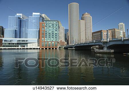Stock Photo -  Boston, MA, Massachusetts, Downtown Skyline. Fotosearch