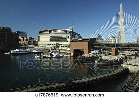 Boston, MA, Massachusetts, Downtown, Charles River Bridge, cable-stayed bridge, The Big Dig, TD Banknorth Garden, Fleet View Large Photo Image Stock Photo - Boston, MA, Massachusetts, Downtown, Charles River Bridge, cable-stayed bridge, The Big Dig, TD Banknorth Garden, Fleet. Fotosearch