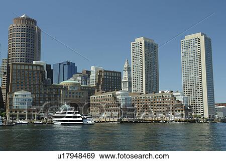 Stock Photo -  Boston, MA, Massachusetts, Downtown Skyline. Fotosearch
