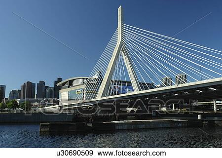 Boston, MA, Massachusetts, Downtown, Charles River Bridge, cable-stayed bridge, The Big Dig View Large Photo Image Stock Photo - Boston, MA, Massachusetts, Downtown, Charles River Bridge, cable-stayed bridge, The Big Dig. Fotosearch