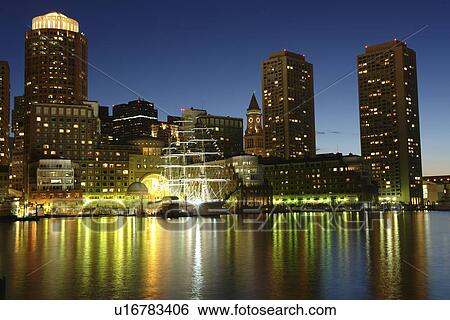 Boston, MA, Massachusetts, Downtown, skyline, evening, harbor View Large Photo Image Stock Photograph - Boston, MA, Massachusetts, Downtown, skyline, evening, harbor. Fotosearch