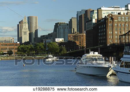 Boston, MA, Massachusetts, Downtown, skyline, Fort Point Channel View Large Photo Image Stock Photography - Boston, MA, Massachusetts, Downtown, skyline, Fort Point Channel. Fotosearch