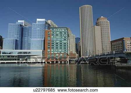Stock Photography -  Boston, MA, Massachusetts, Downtown Skyline. Fotosearch
