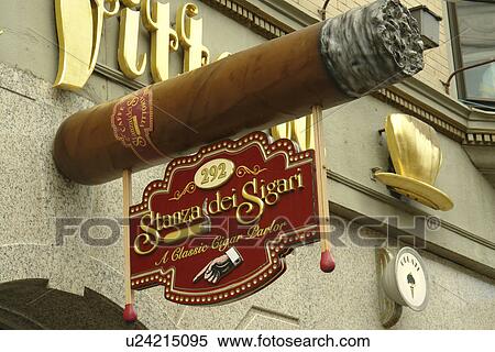 Stock Photography -  Boston, MA, Massachusetts, Downtown, Italian District, Cigar Parlor, cigar sign. Fotosearch