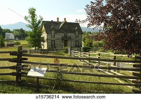 Picture -  Bozeman, MT, Montana, Museum of the Rockies, pioneer cabin. Fotosearch