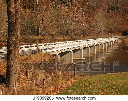 Stock Photography -  bridge, New River, Fries, Virginia, VA. Fotosearch