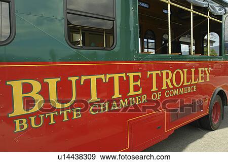 Stock Photo -  Butte, MT, Montana, Old #1 Butte Trolley. Fotosearch