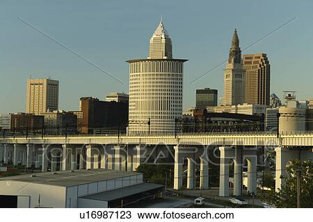 Stock Image -  Cleveland, OH, Ohio, downtown skyline. Fotosearch