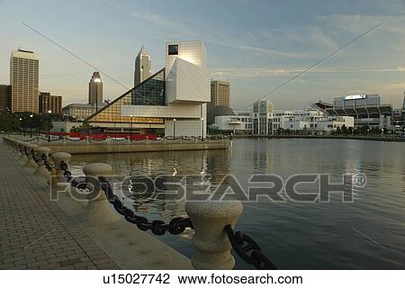 Cleveland, OH, Ohio, Lake Erie, Rock & Roll Hall of Fame and Museum, downtown skyline, North Cost Harbor, evening View Large Photo Image Stock Image - Cleveland, OH, Ohio, Lake Erie, Rock & Roll Hall of Fame and Museum, downtown skyline, North Cost Harbor, evening. Fotosearch