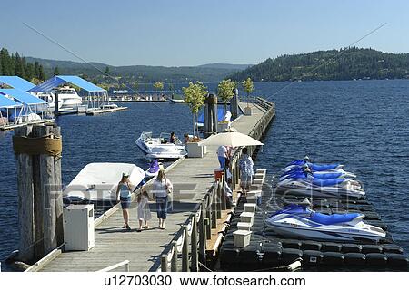 Stock Image -  Coeur D' Alene, ID, Idaho, Coeur D' Alene Resort, Lake Coeur D' Alene, jet skiis. Fotosearch
