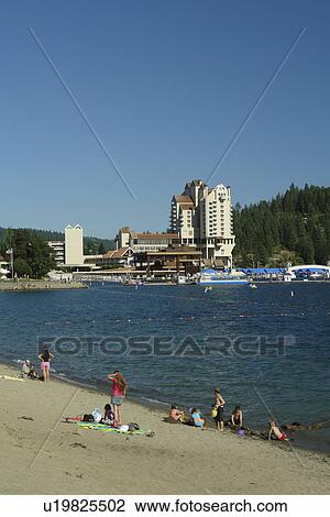 Coeur D' Alene, ID, Idaho, Coeur D' Alene Resort, Lake Coeur D' Alene, beach View Large Photo Image Stock Image - Coeur D' Alene, ID, Idaho, Coeur D' Alene Resort, Lake Coeur D' Alene, beach. Fotosearch