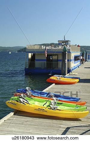 Stock Image -  Coeur D' Alene, ID, Idaho, Coeur D' Alene Resort, Lake Coeur D' Alene, Lake Coeur D' Alene Cruises. Fotosearch