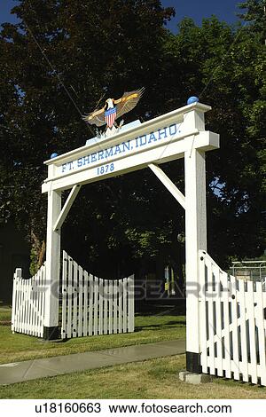 Coeur D' Alene, ID, Idaho, Fort Sherman, entrance gate View Large Photo Image Stock Image - Coeur D' Alene, ID, Idaho, Fort Sherman, entrance gate. Fotosearch