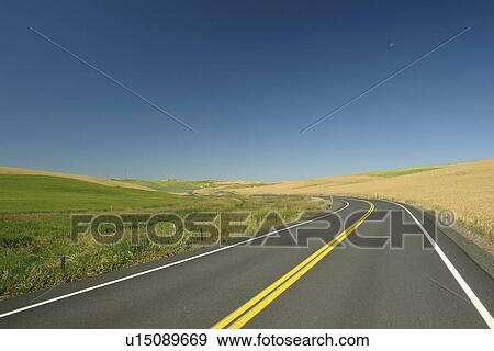 Colfax, The Palouse Country, WA, Washington, Whitman County, rolling hills, scenic drive, road View Large Photo Image Stock Photo - Colfax, The Palouse Country, WA, Washington, Whitman County, rolling hills, scenic drive, road. Fotosearch