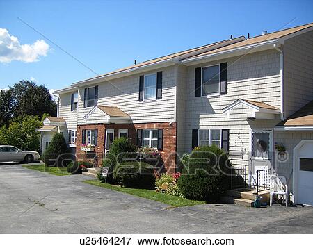 Stock Photo -  condominiums, Montpelier, Vermont, VT. Fotosearch