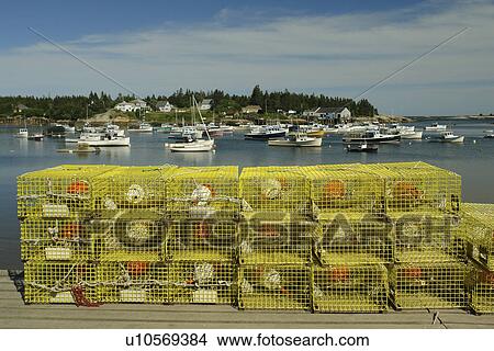 Corea, ME, Maine, Schoodic Peninsula, fishing harbor, lobster traps View Large Photo Image Picture - Corea, ME, Maine, Schoodic Peninsula, fishing harbor, lobster traps. Fotosearch