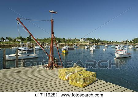 Corea, ME, Maine, Schoodic Peninsula, fishing harbor, lobster traps View Large Photo Image Stock Image - Corea, ME, Maine, Schoodic Peninsula, fishing harbor, lobster traps. Fotosearch