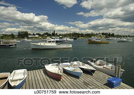 Corea, ME, Maine, Schoodic Peninsula, fishing harbor, dinghies, dock View Large Photo Image Stock Photo - Corea, ME, Maine, Schoodic Peninsula, fishing harbor, dinghies, dock. Fotosearch